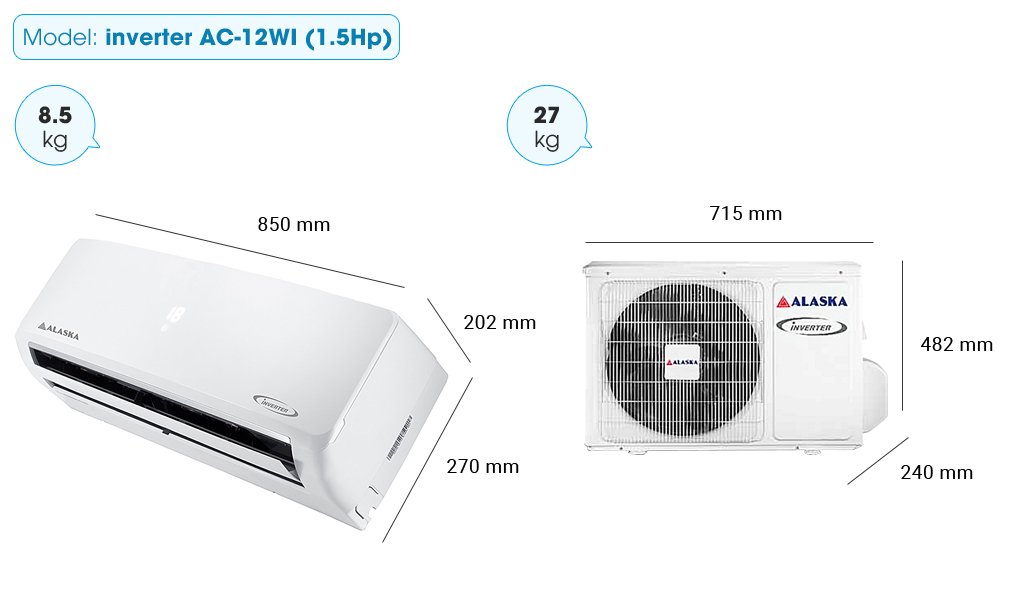 Máy lạnh Alaska cũ 1HP